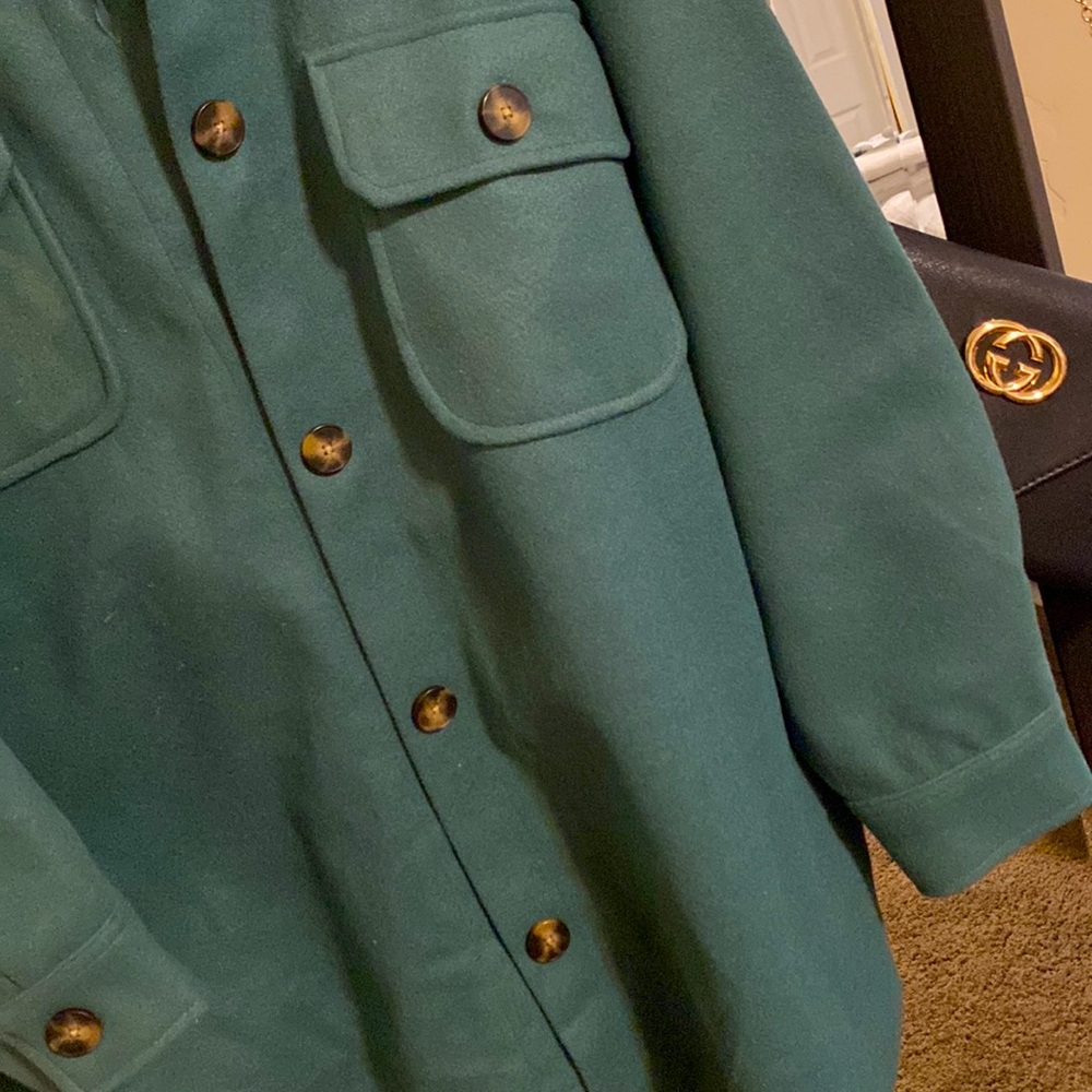 Size medium green blue forever 21 Shacket worn once - Picture 2 of 2
